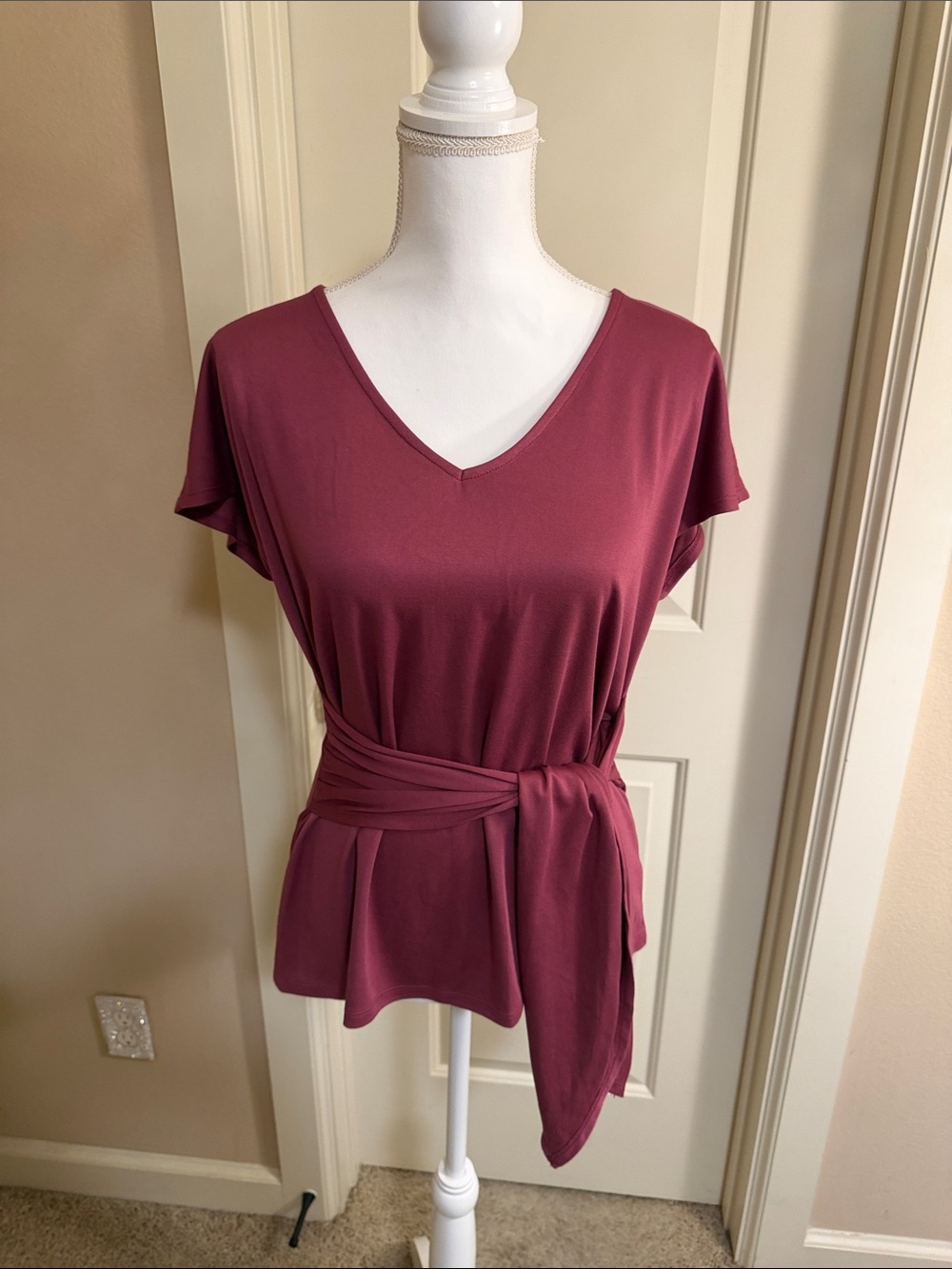 Adyson Parker Mauve V-Neck Belted Tunic